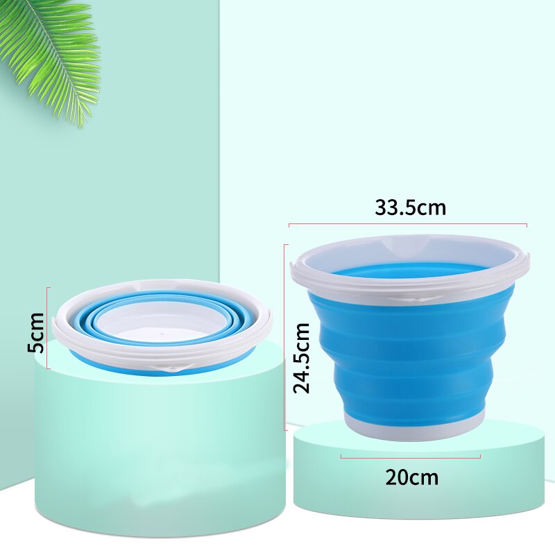 Seau pliable en silicone pour Camping Car, articles de cuisine, seau pliant: blue