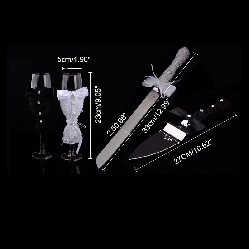 Bröllopstårta kniv spade glas vin koppar pizza server rostfritt stål romantisk blomma harts födelsedagsfest servis 4 st/set