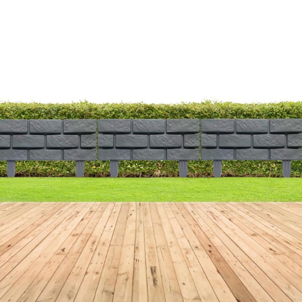 4pcs Garden Edging Courtyard Grass Rectangle Stone Brick Effect Accessories Plant Bordering Path Landscape Lawn Fence Decoration