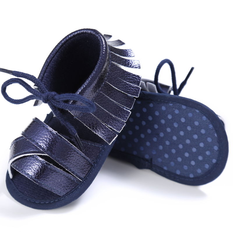 Peutermeisjes baby zomer sandalen met kwastjes schattige roze gouden zilveren strand sandalen pu kwastjes prewalker schoenen accessoires 0-18m