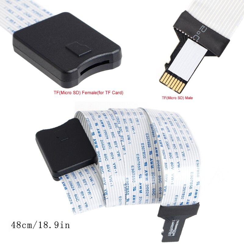 TF Male To MicroSD Female Flexible Extension Adapter Cable For Phone GPS TV U4LA