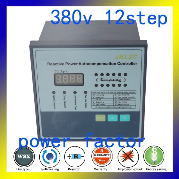 JKL5CF 380V 12 step power factor controller power factory relay for intelligent power capacitor