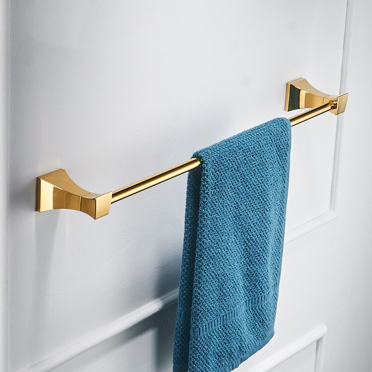 Bathroom Hardware Set Wall Mounted Glass Shelf 2 Layer Gold Bathroom Accessories Brass Toothbrush Holder Towel Paper Holder: towel bar