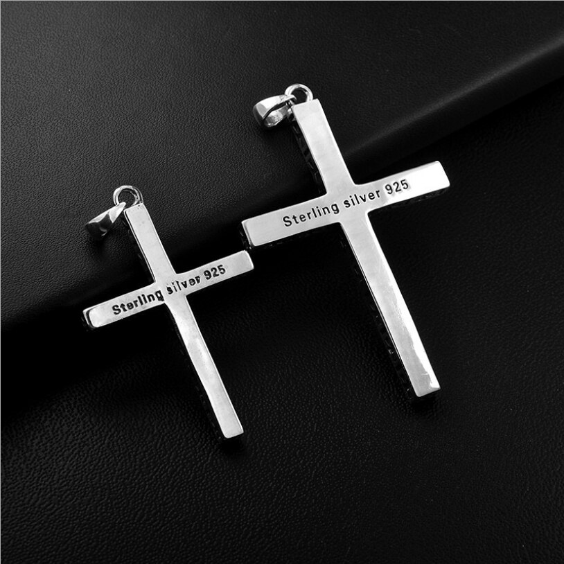 S925 Sterling Zilver Eenvoudige Heldere Kruis Hanger Voor Wome Mannen Minnaar Puur Zilver Mode Christian Sieraden Ketting Accessoires