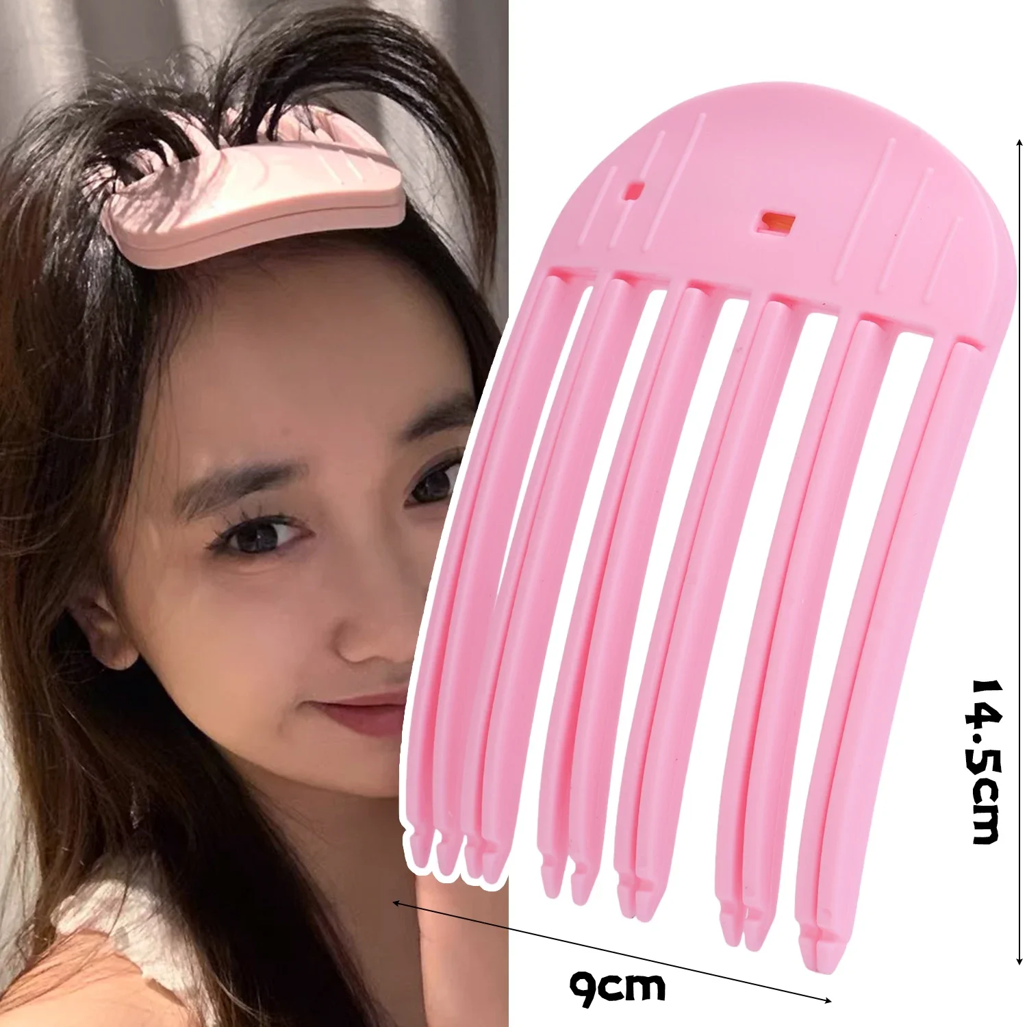 1/2 Uds peine para esculpir el viento raíces del cabello sin calor rizador de volumen pelo esponjoso Natural Clip estilo DIY herramientas de salón de estilismo del cabello: YELLOW