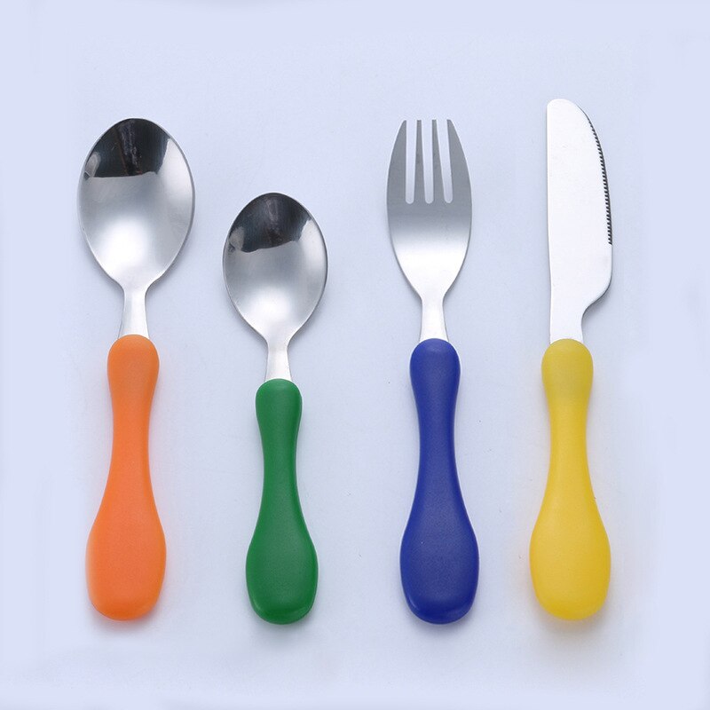 Safety Portable Kids Tableware Knife Fork Lovely 304 Stainless Steel Cutlery Set Children Dinnerware
