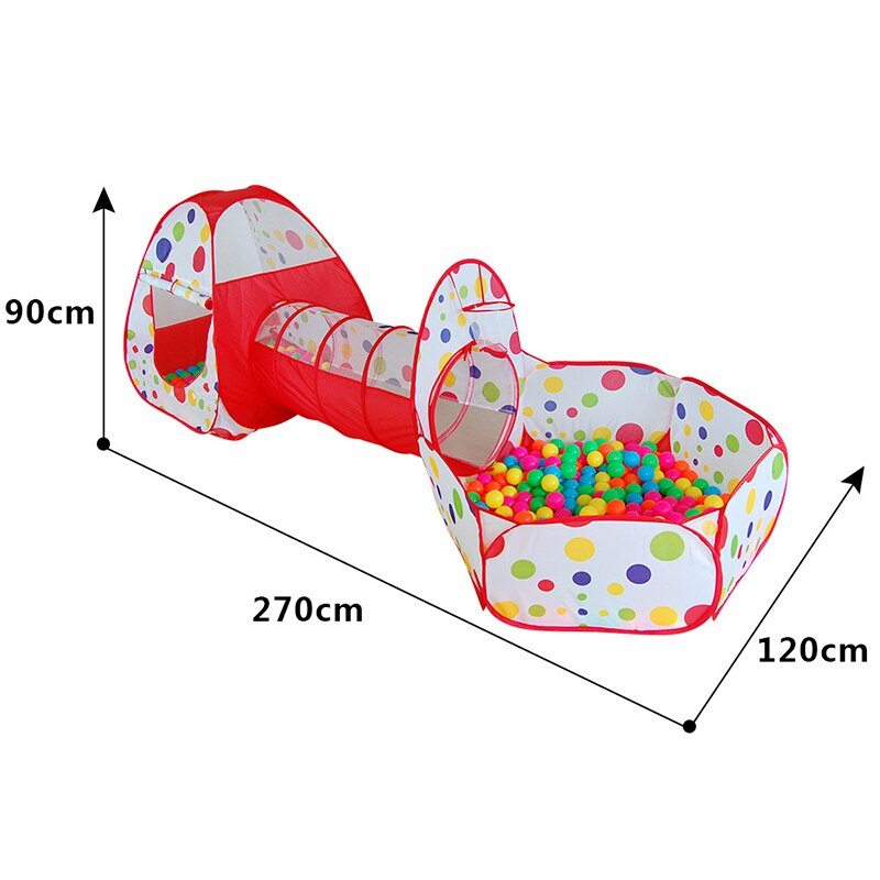 3 in 1 Portable Toys Tent Children's Play Tent For Kids Baby Toys Ball Pool Playpen Large Space Tunnel Play House