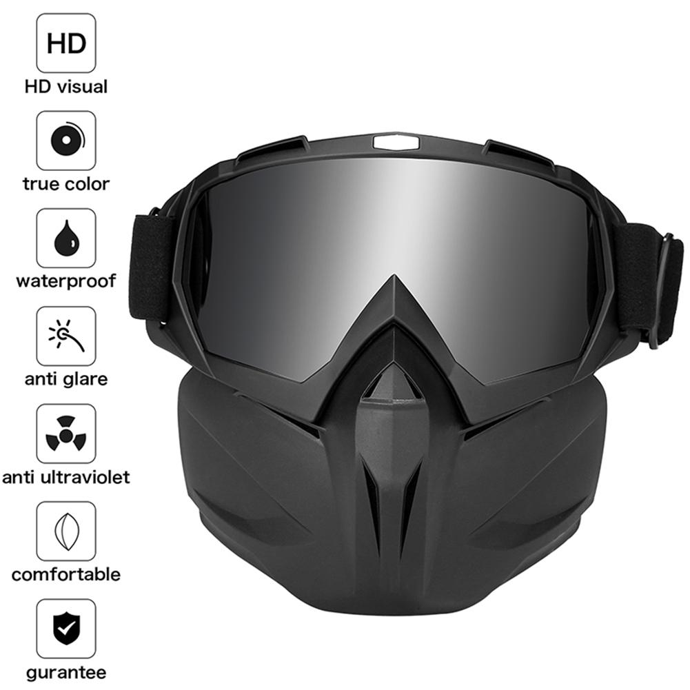 Ski Snowboard Bril Sneeuwscooter Skiën Goggles Winddicht Skiën Glas Motocross Zonnebril Met Mond Filter Earware