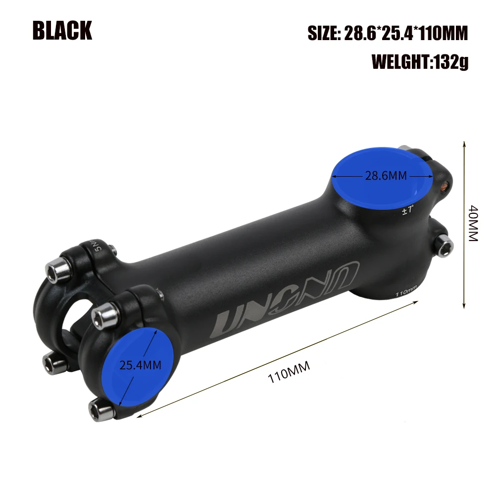 UNO Ultralight Aluminum Alloy MTB Bike Stem 28.6*25.4mm 60-130mm +/- 7Degree Handlebar Stem Cycling Bike Accessories: Light Grey