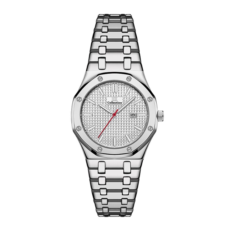Trend Man Kalender Zakelijke Roestvrij Stalen Band Waterdicht Noctilucent Quartz Liefhebbers Horloge: AL2