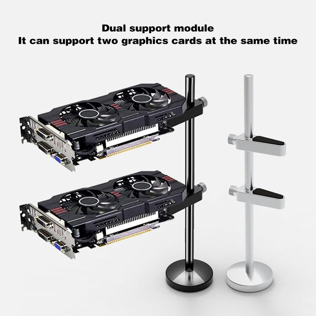 Gpu Ondersteuning Houder Metalen Dual Videokaart Stand Hoofdtelefoon Beugel Desktop Computer Video Card Brace Frame