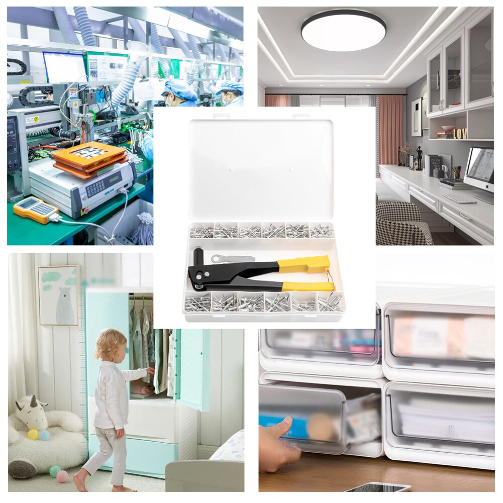 Hand Tools Heavy Duty 380 PCS Riveter Set Blind Rivet Machine Assortment Kit Pratical Hand Tool Set