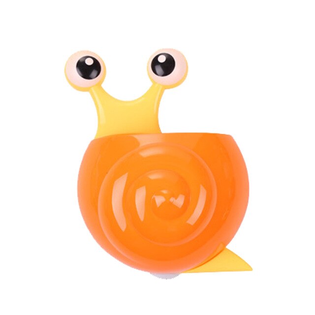Snail Animals Cartoon Sucker Toothbrush Holder Cute Suction Hook Toiletries Tooth Brush Holder Tools Bathroom Accessories Sets: Orange