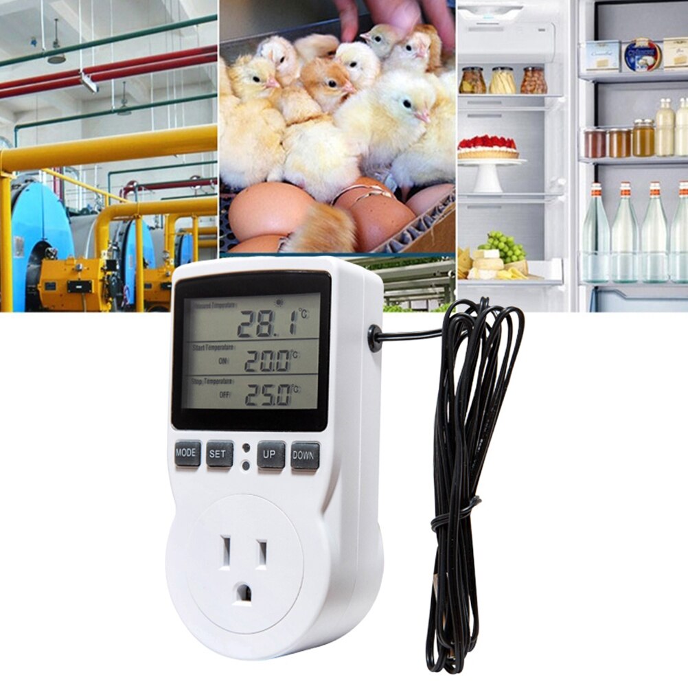 Digital Temperature Controller Socket Thermostat Controller Digital Socket Multifunctional Home Intelligent Temperature Detector
