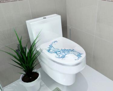 Badeværelse toilet sæde dækning mærkater klistermærke vinyl toiletlåg mærkater væg dekorative mærkat mærkater, mulit-mønster , 32 cmx 39cm: 901