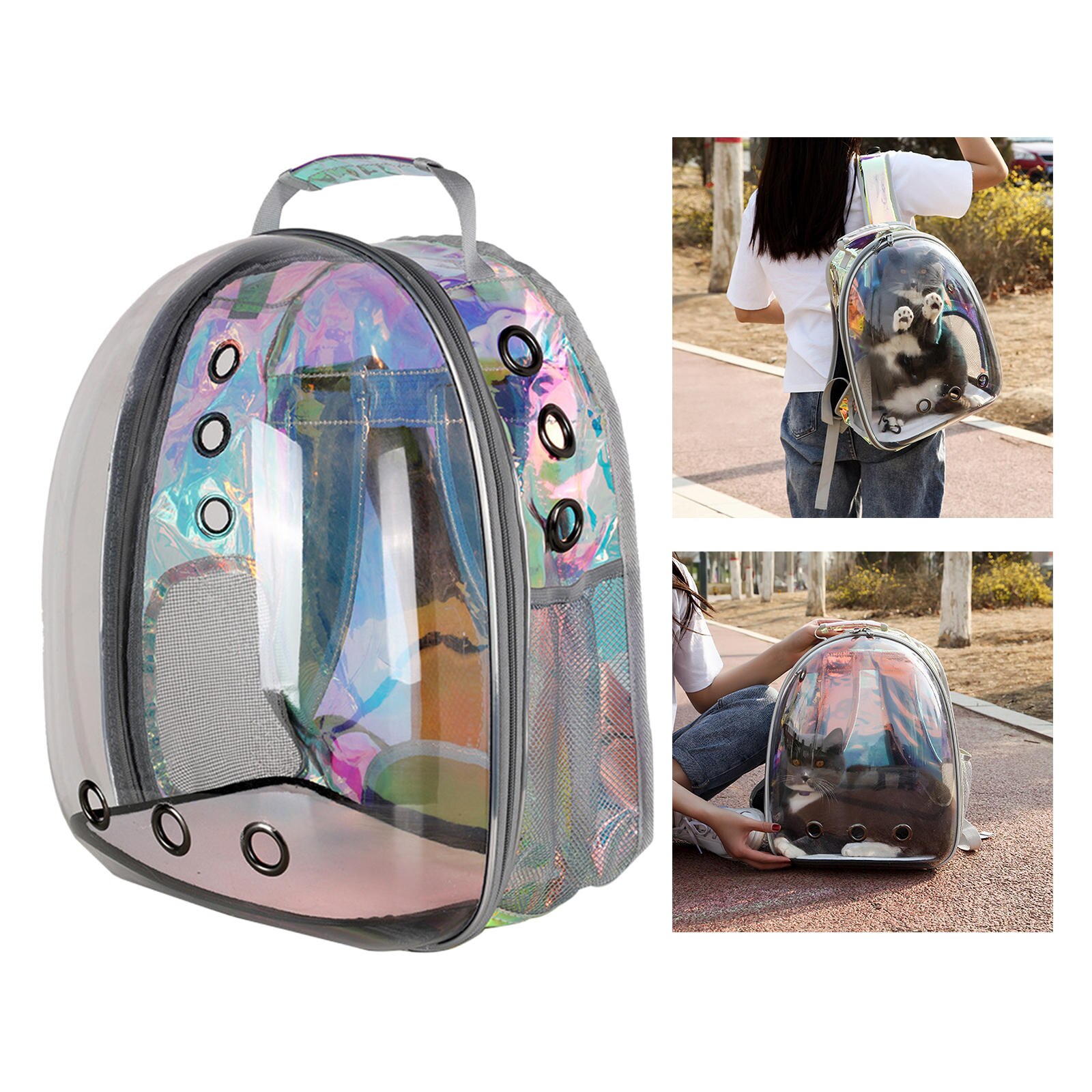 Pet Parrot Carrier Bird Reistas Rugzak Space Capsule Transparante Rugzak Ademende Papegaai Om Te Wandelen (zwart