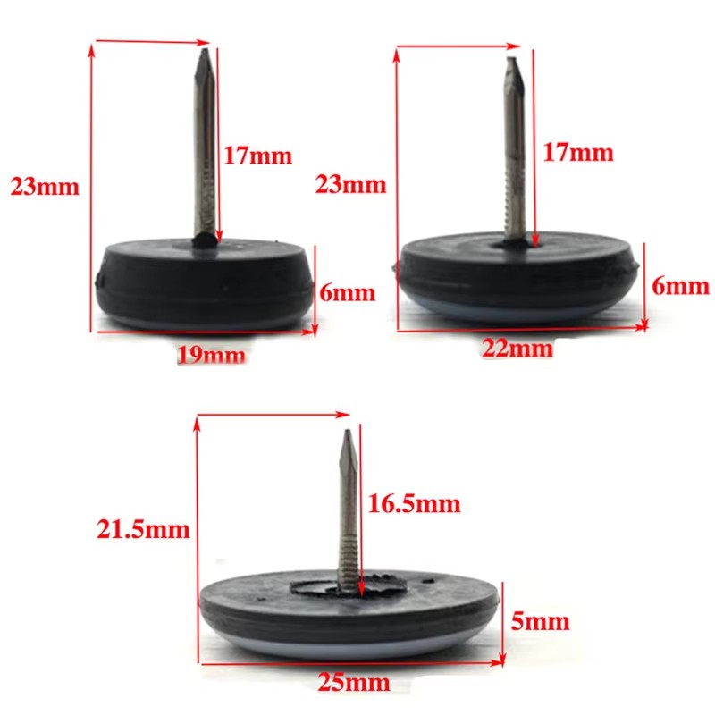 16/19/22/25/32/38mm Table Chair Foot Sliders Round Furniture Legs Pads With Screw Cabinet Sofa Glides Floor Protectors Sliders