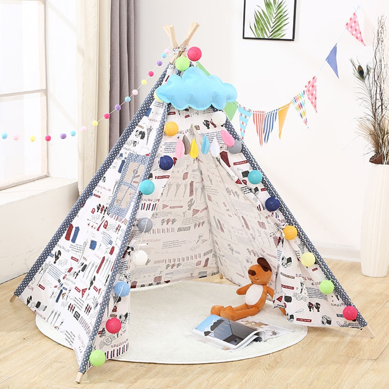 1.3/1.6m Kids Tent Tipi Infantil Teepee Tent For Kids Children's Tents Play Toys House tent Wigwam For Children