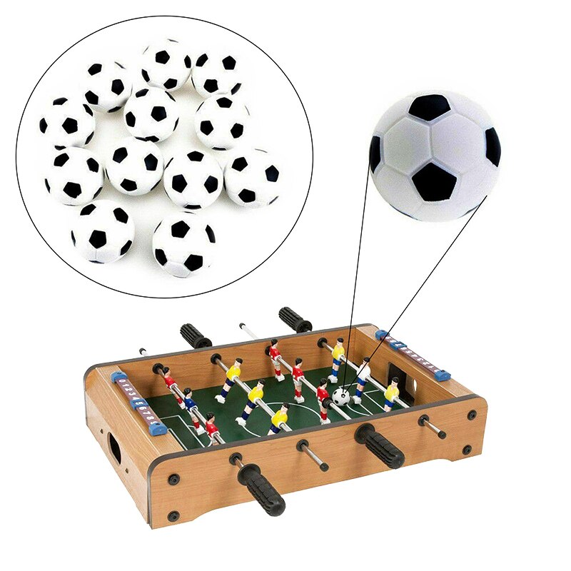 6 Pcs Mini Footballs Plastic Ball Table Top Soccer Game Replacement Black White LBV