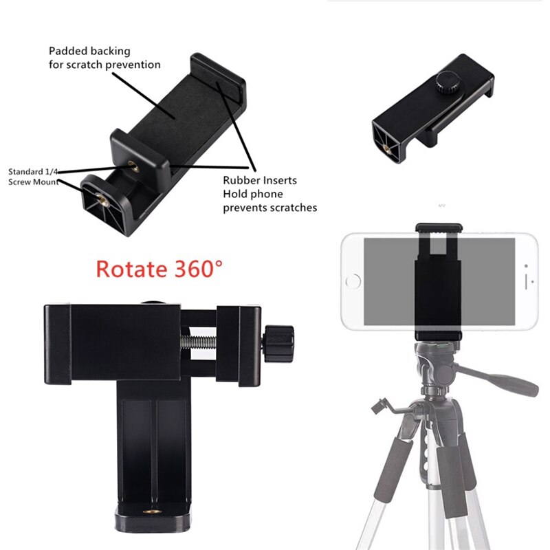 Universele Telefoon Statief Stand Mount Adapter Houder 360 Draaibaar Op Statief Voor Iphone Xiaomi Samsung Smart Phone