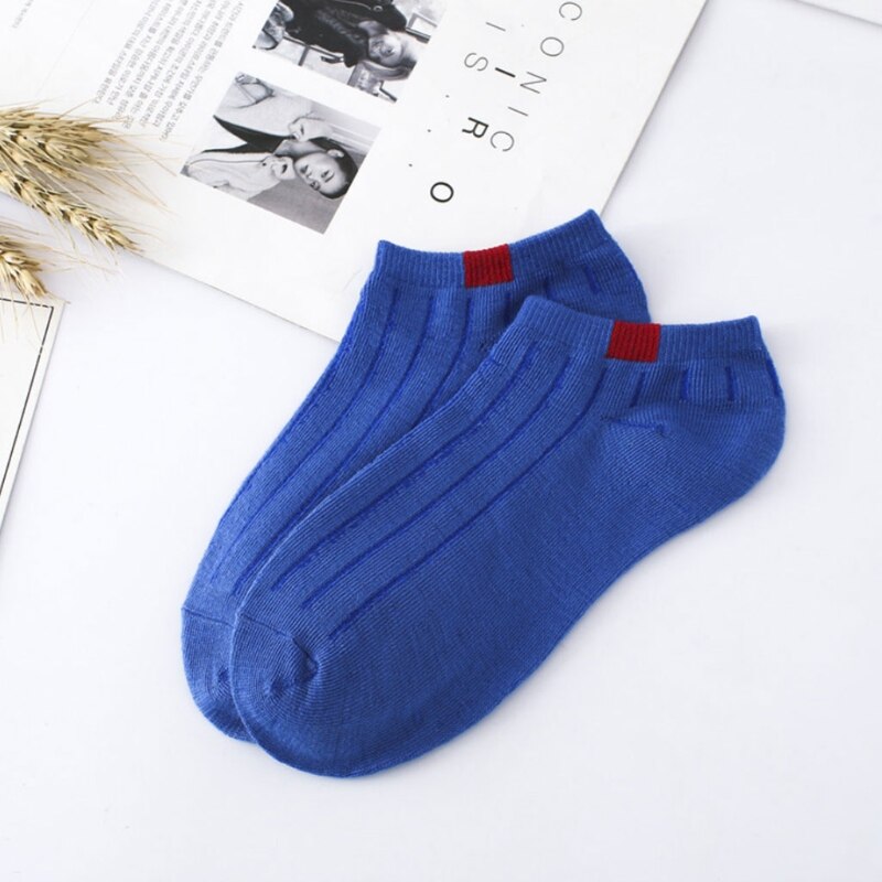 1 Pair Unisex Women Stripe Cotton Socks Short Ankle Low Cut No-show Casual Soft E06F