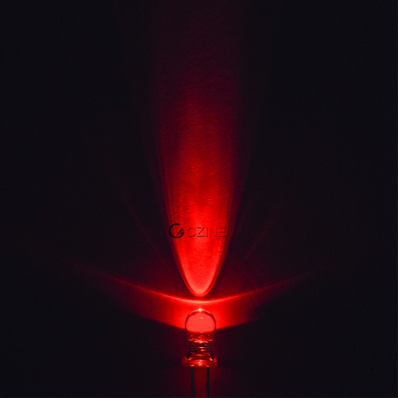 1000pcs/bag Czinelight Clear Lens 5mm Led Emitting Diode Red Yellow Blue Green White Pink Purplele: Red