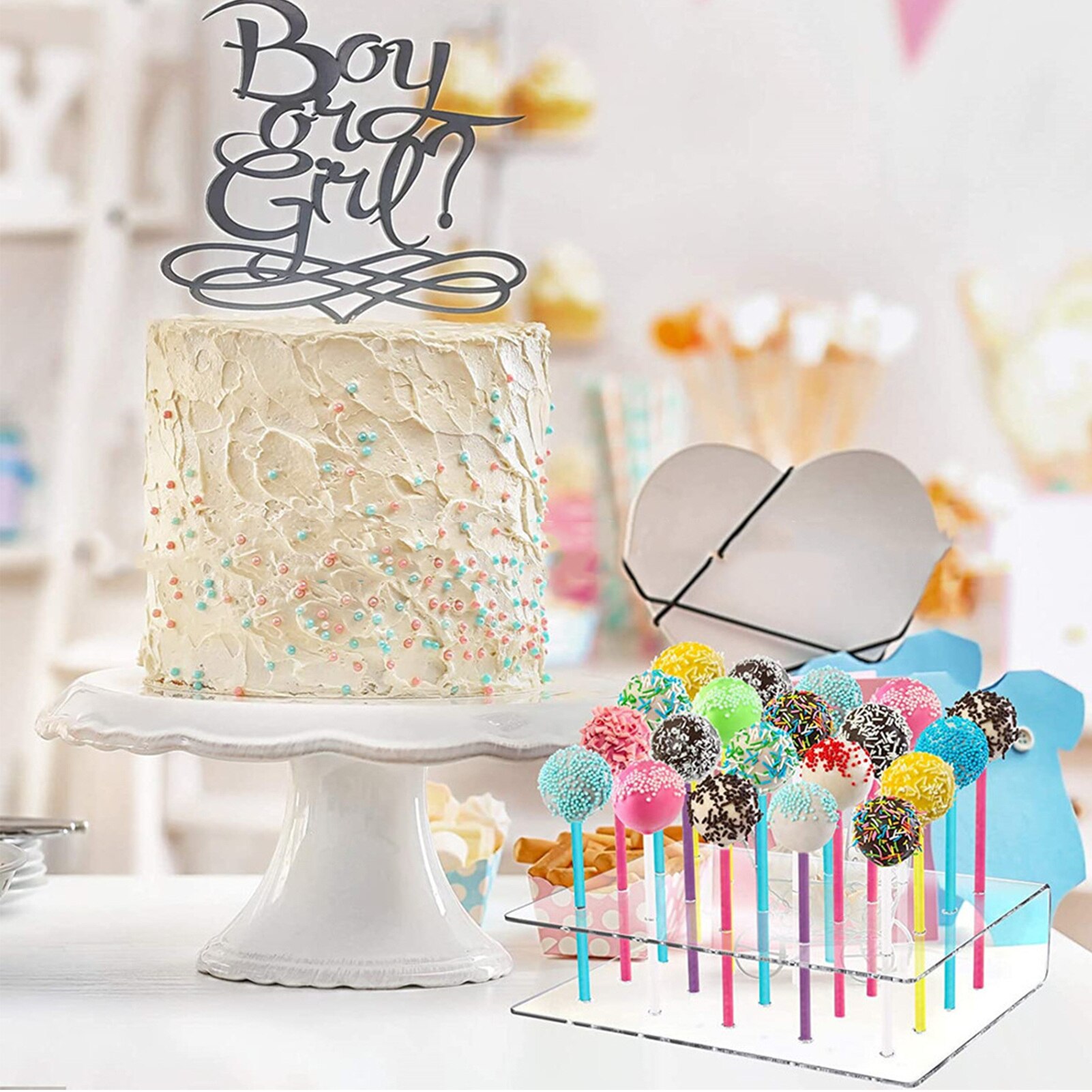 2Pcs Cake Pop Stand 20 Gat Duurzaam Acryl Lolly Houder Winkel Snoepjes Of Cake Pops Voor Wedding Party Familie evenementen