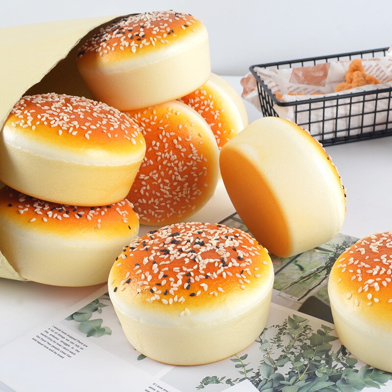Simulation de pain de sésame 10cm, jouet artificiel à rebond lent, hamburger, nourriture, jouets pour enfants, accessoires photo