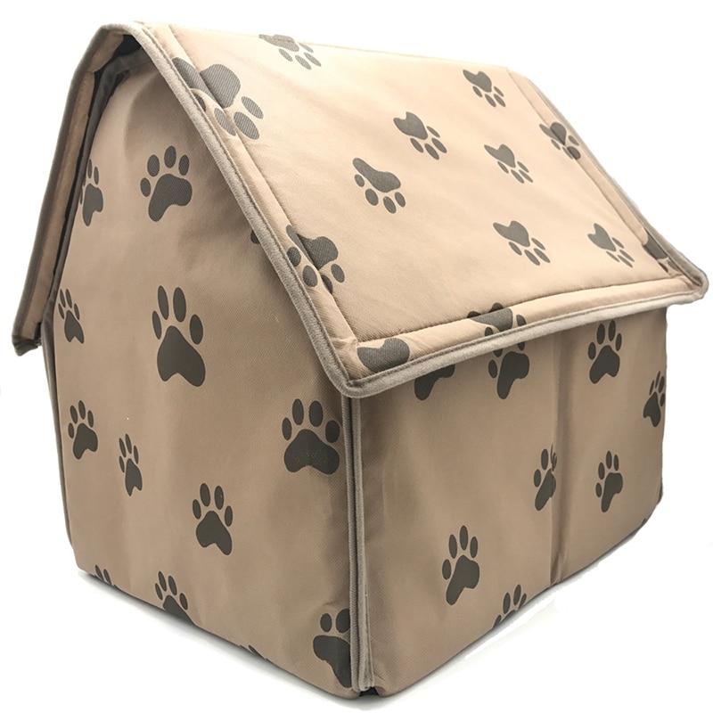 Pordable Hond Bed Huis Poot Slapen Bedden Puppy Kennel Outdoor Reizen Warme Tent Huis Voor Honden Dierbenodigdheden Print Kleine hond Doek