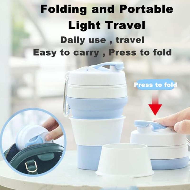 Coffee Mugs Travel Collapsible Silicone Cup Folding Water Cups Food Grade Drinking Ware Mug Tea Coffee Cups