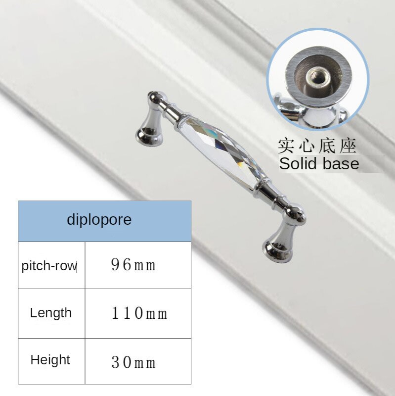 Tiradores de cristal de diamante para muebles, manijas de puerta de armario, cajón, perilla de puerta de armario, Hardware: A