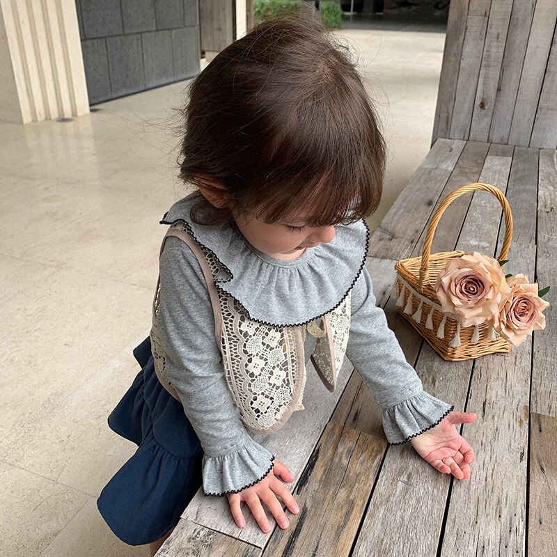 Lente Baby Meisjes Lace Hollow Out Vest Koreaanse Stijl All-Match Kids Mouwloze Tops Jassen Peuters Kinderen vesten