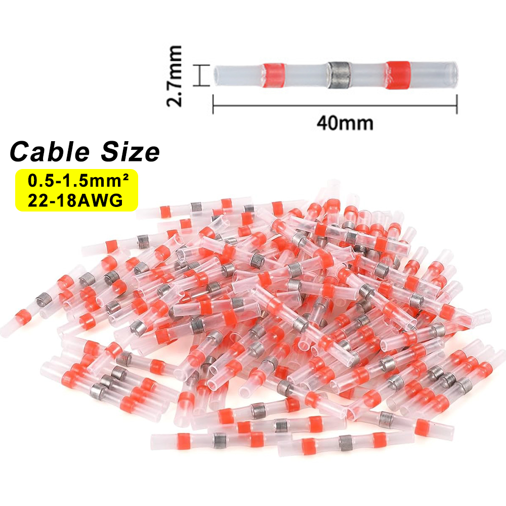 Heat Shrink Tube Sleeves Waterproof Solder Seal Electrical Wire Connector Butt Splice Terminals Heat Shrinkage Cable Connectors: Beige / 4P