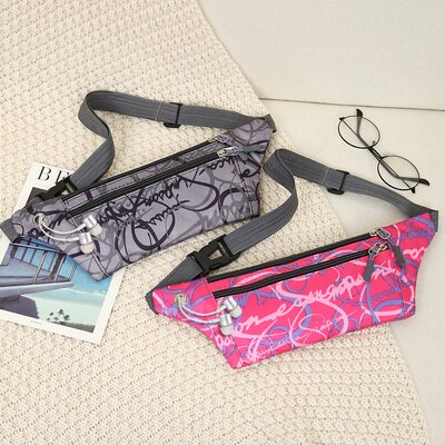 Kleurrijke unisex kleine heuptasjes met leuke prints, dames nylon borst- en schoudertas, all-match canvas draagtas voor heren