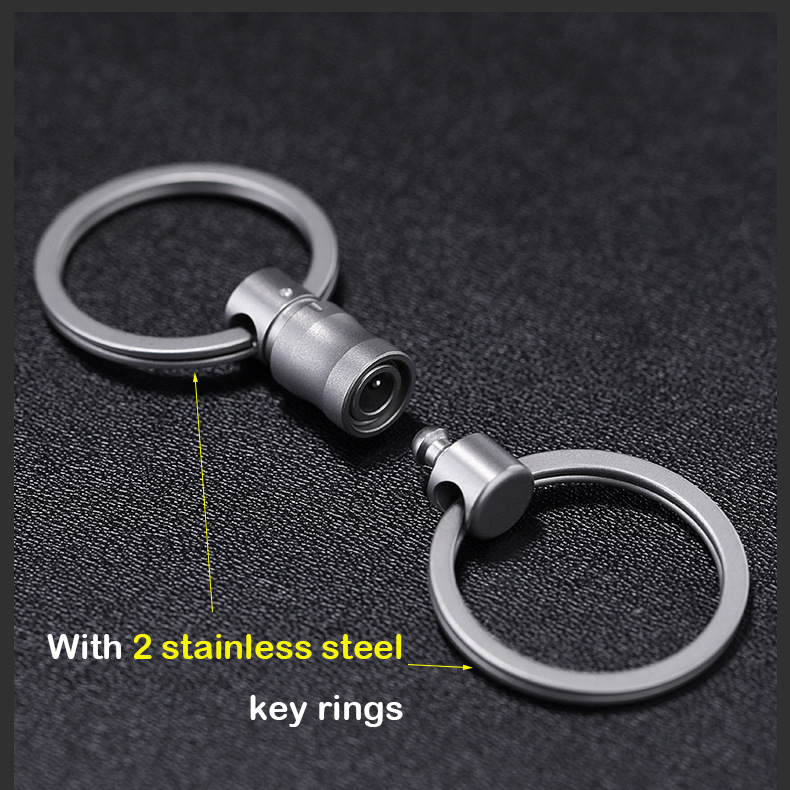 homEdge Robuuste sleutelhanger, 2 stuks, autosleutelhanger met 2 metalen sleutelringen, karabijnhaak, zwart en bruin