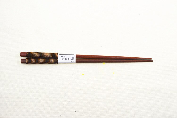 Japansk stil naturliga handgjorda träpinnar kinesiska porslin matpinnar äter ware huggpinnar med sträng rund: 1