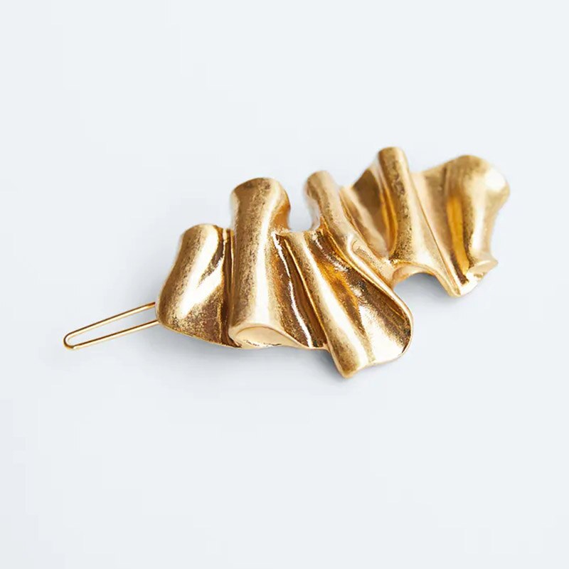 ZA-horquilla de Metal con estilo Irregular para mujer, horquillas de Metal para el pelo para niña, accesorios, joyería, ,