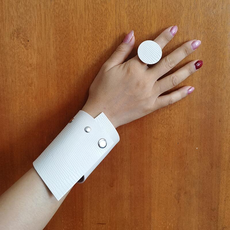 Tekstur læderarmbånd til kvinder armbånd femme punk wrap armbånd & armringe femme smykker: 2