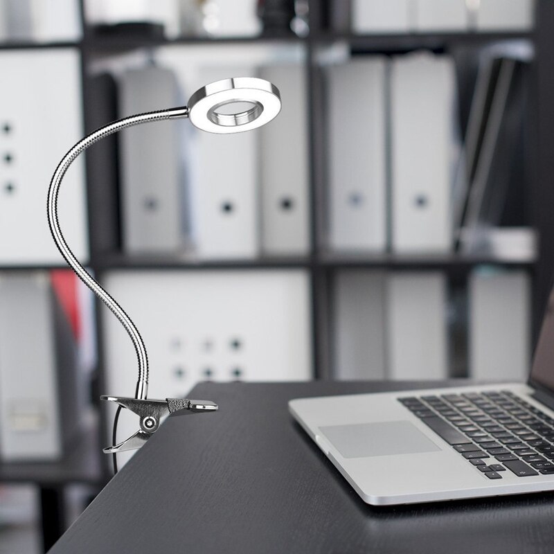 5W Clip Led sur la lumière/liseuse/lumière de lit, luminosité à 2 niveaux et 2 couleurs, lampe à clipser pour les yeux pour miroir de maquillage, bureau, lit
