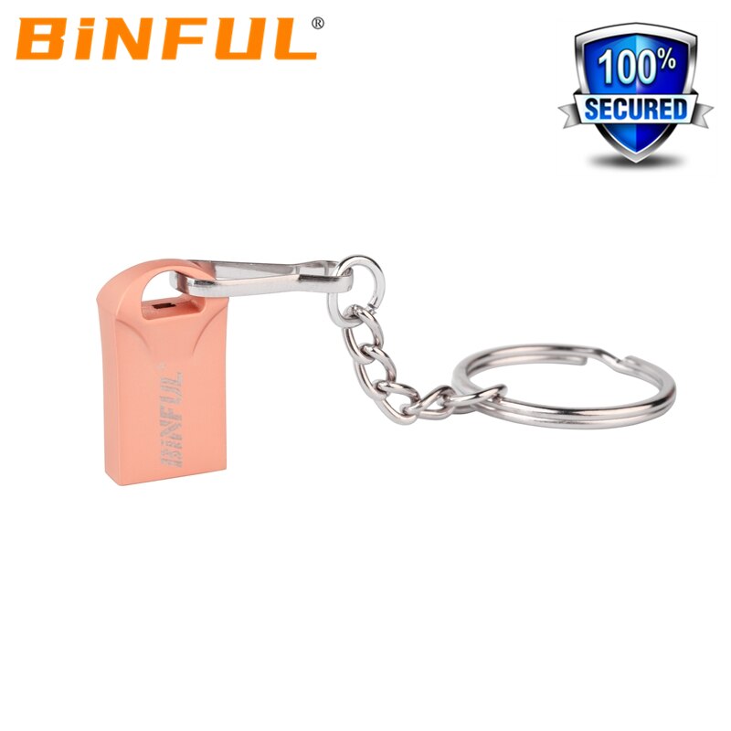 BiNFUL Mini Pen Drive 64GB High Speed PenDrive 16G Usb Flash Drive 8G Key usb Stick 32G flash memory Usb Flash Disk adapter: 16GB / Rose Gold