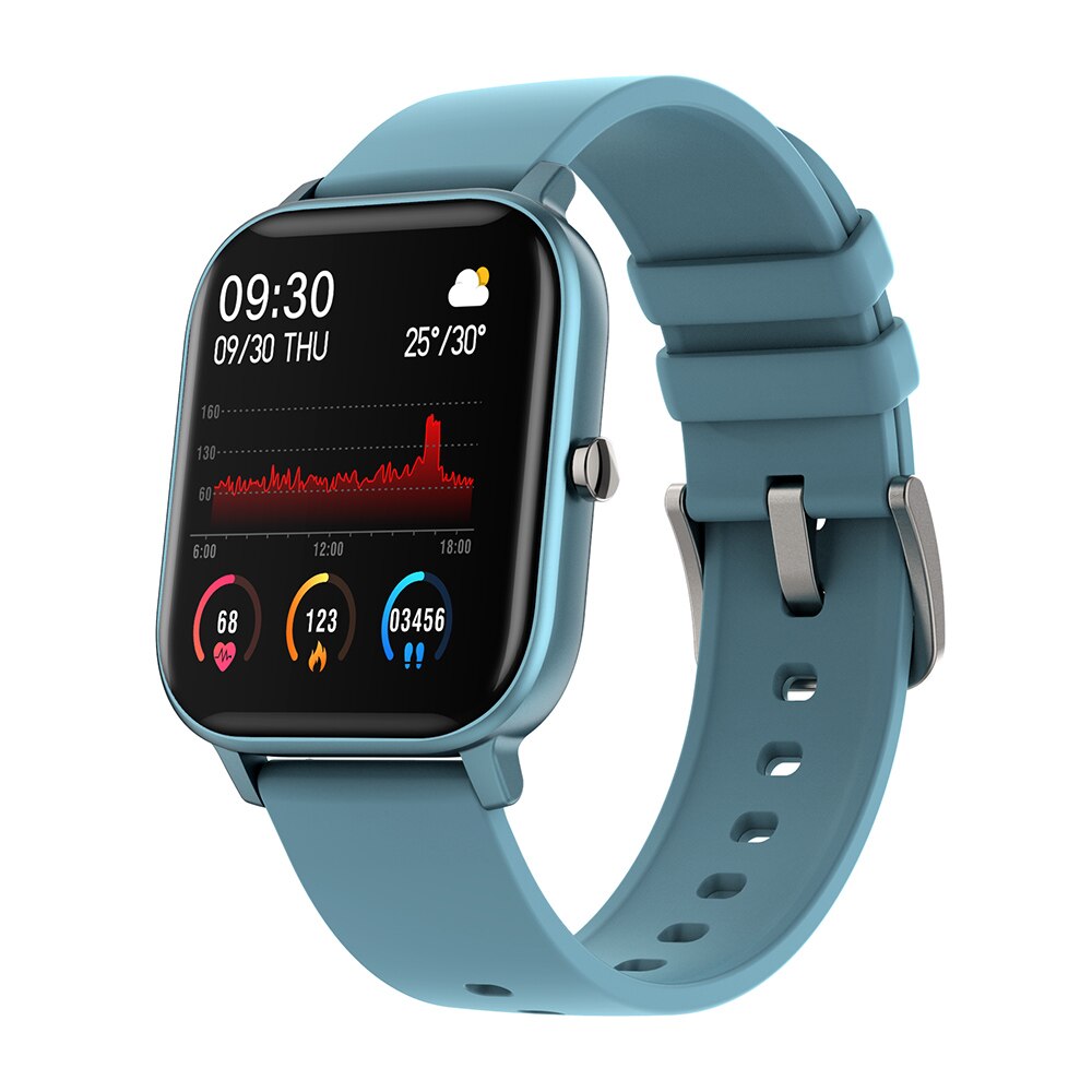 COLMI P8 1.4 inch Smart Watch Men Full Touch Fitness Tracker Blood Pressure Smart Clock Women GTS Smartwatch fitness: p8 Blue