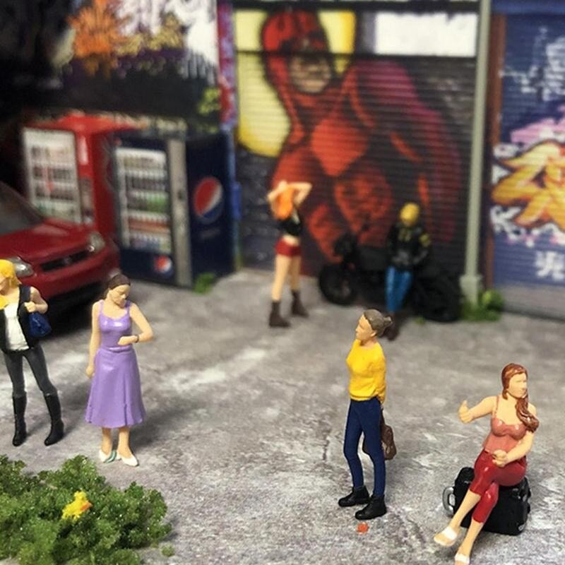 1/64 Scale Diorama Figure Doll Sand Table Street Scene Decoration Character Scene Action Model Sand Figure Mini Table Model K2I0