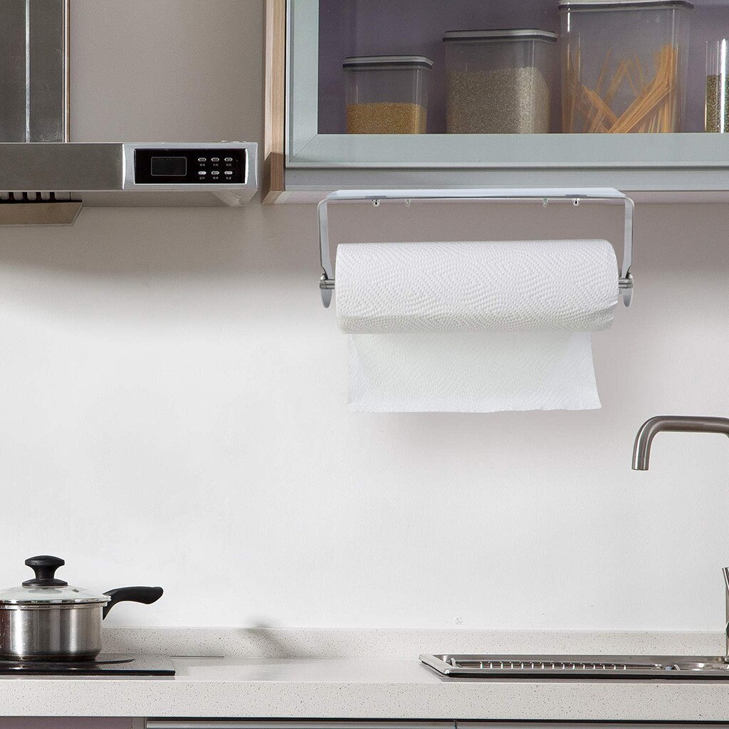 1PC Keuken zelfklevende Roll Zelfklevend Papier Handdoek Houder Onder Kast Opknoping Plank Voor Keuken Badkamer Geborsteld