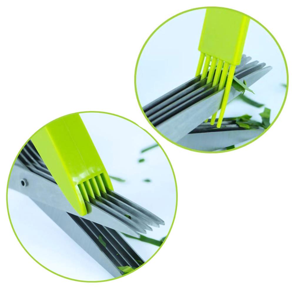 Ciseaux à légumes multi-couches oignon vert, ciseaux de bureau à cinq couches pour déchiqueter le papier, ciseaux à légumes de cuisine