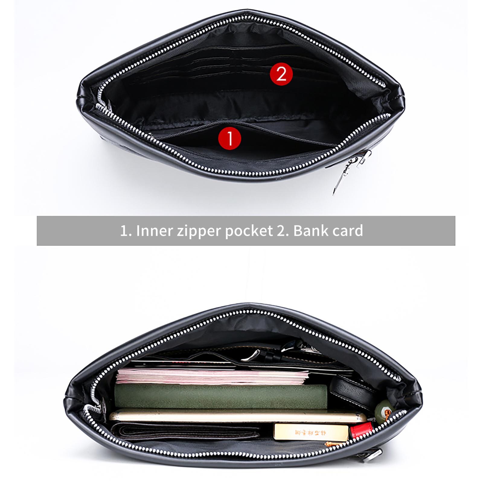 Mandlig tegnebog konvolut clutch læder clutch tasker afslappet stor kapacitet håndtasker til mand to koder valgfri #g30