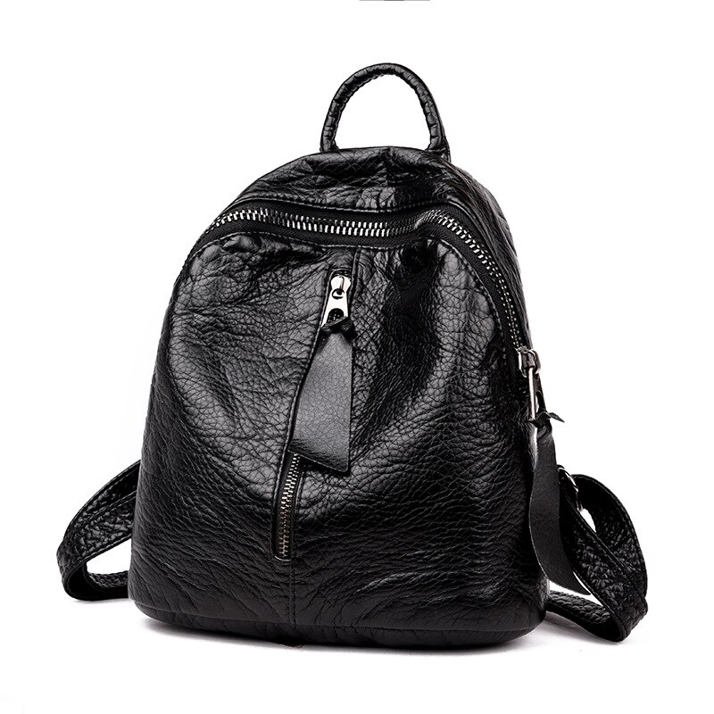 Mini Backpack Female soft PU Leather Backpacks For Teenage Girls Shoulder Bags Black Mochila Feminina Daypack purse