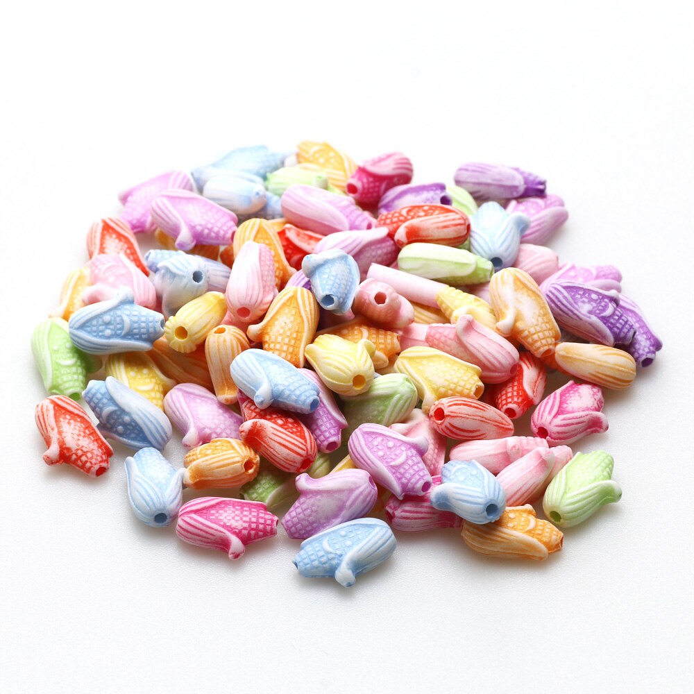 Mehrfarbige, niedliche acrylperlen in cartoon-form, lose zwischenperlen für die schmuckherstellung (diy-ketten, ohrringe, halsketten, armbänder): 12 x 8mm 100 stück