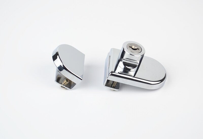 Glass display cabinet/Showcase locks, Zinc Alloy,5-8mm glass, single/Double door,No need drilling,DIY cabinet,easy to install