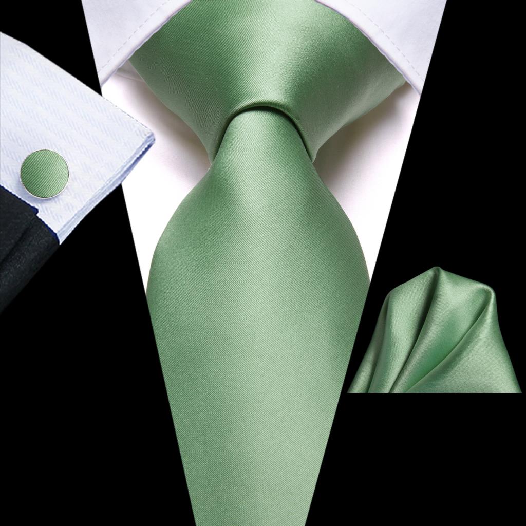 Sage Grün Solide Silk Hochzeit Krawatte Für Männer Handky Manschettenknopf Herren Krawatte Set Business Party Hallo-krawatte