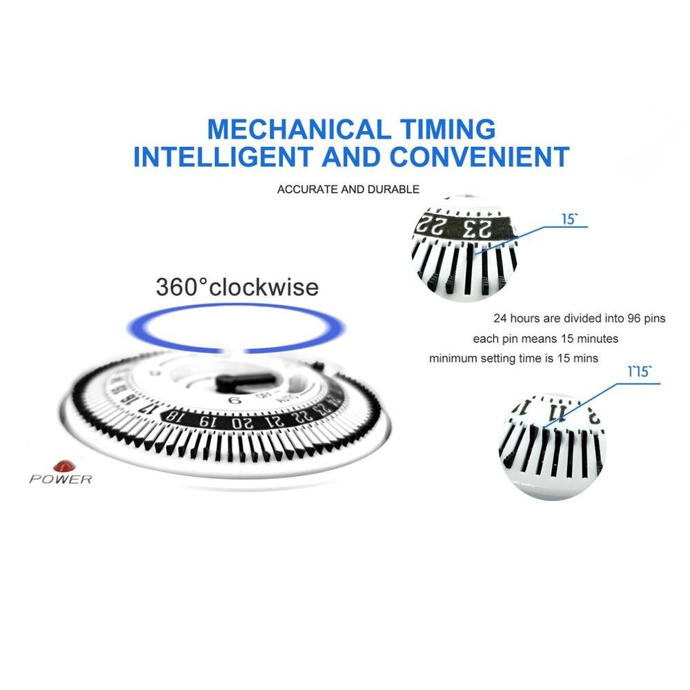 Temporizador mecánico, interruptor de tiempo de cableado Industrial, 230V, 50Hz, 16A, Panel de sincronización, pared, interruptor Industrial, suministros de cableado